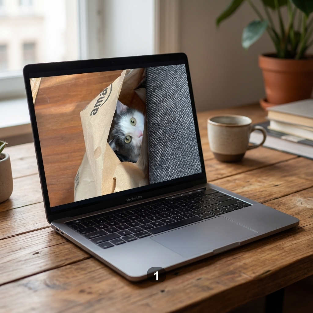 Realistic Slideshow on Laptop